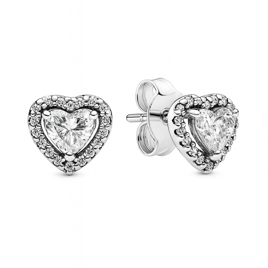 The Silver Celestial Heart Studs