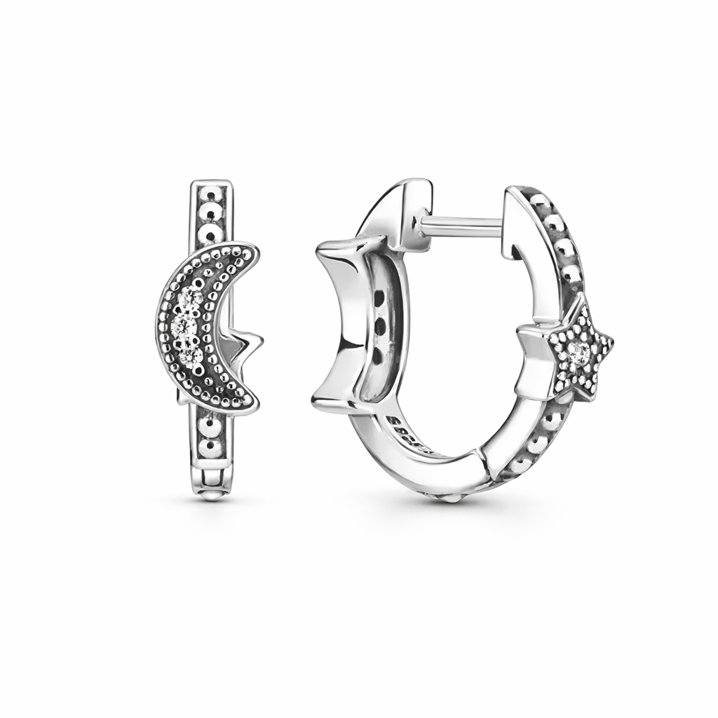 The Silver Sparkling Constellation Hoops
