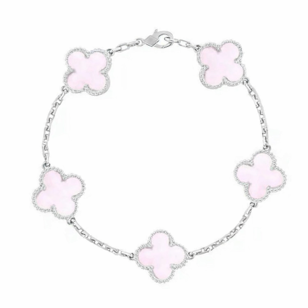 The Silver Candy Pink Etoilé Arabia Clover Flower Bracelet
