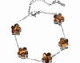 The Silver Hazel Brown Amara Flower Bracelet
