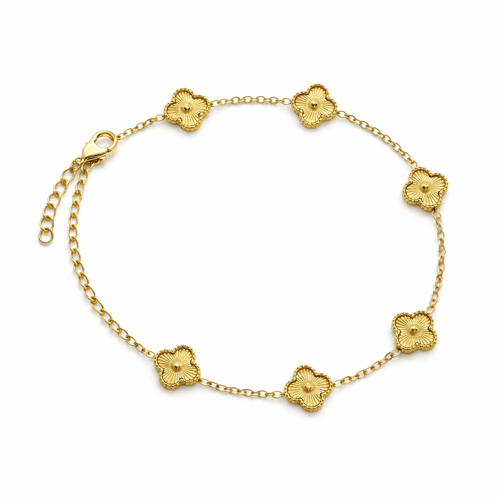 The Gold Dainty Mini Clover Flower Bracelet