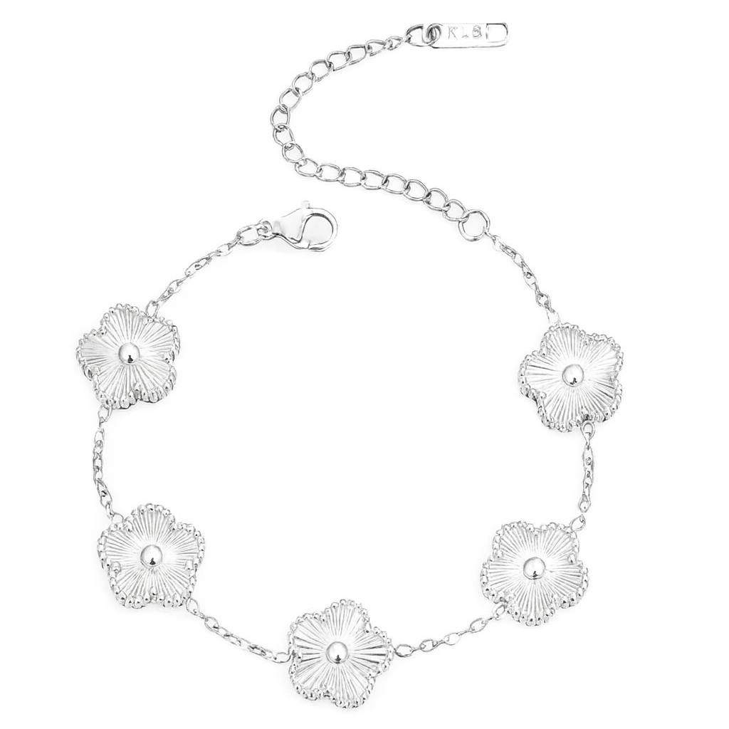 The Silver Blossomed Clover Bracelet