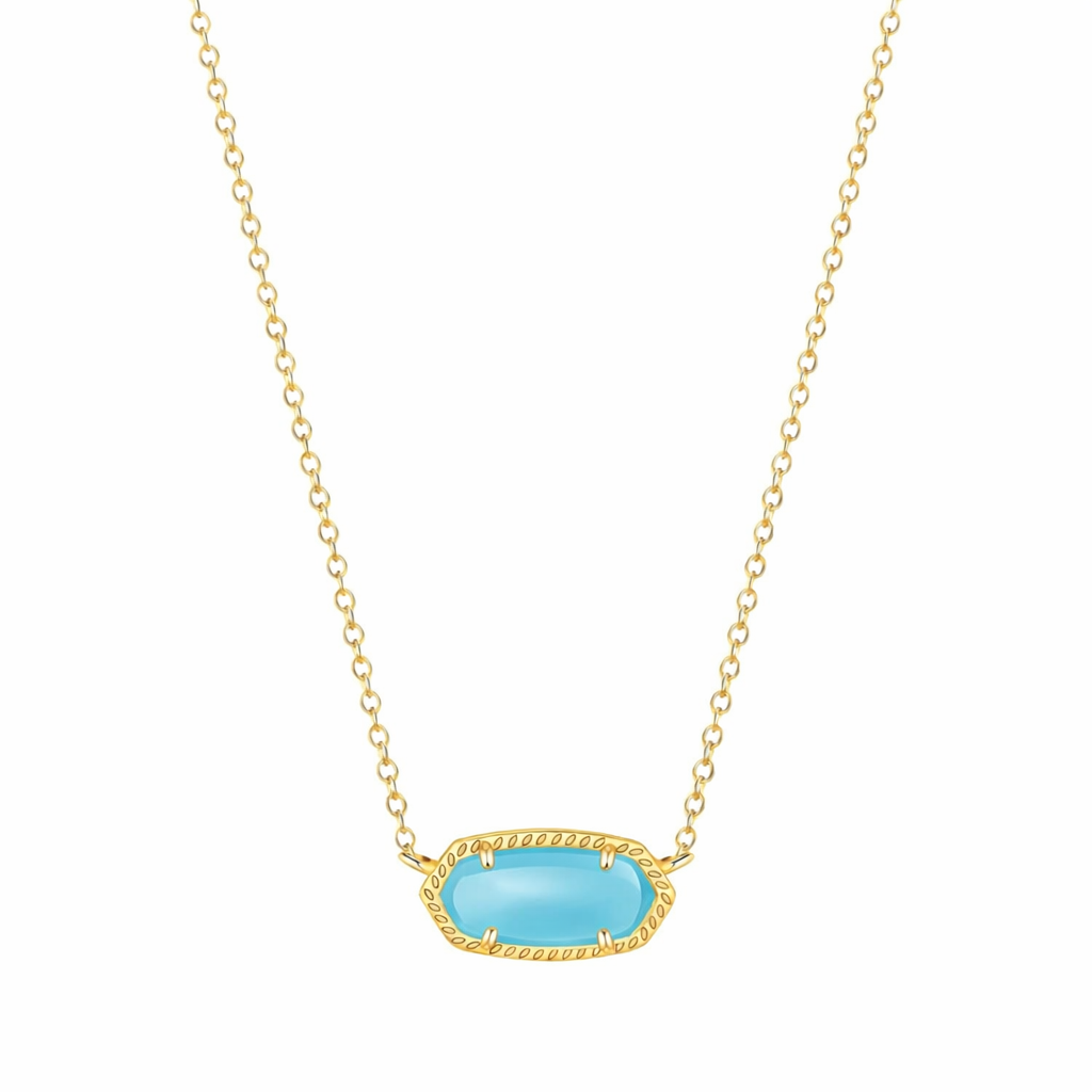 The Gold The Opaline Aquamarine Blue Pendant Necklace