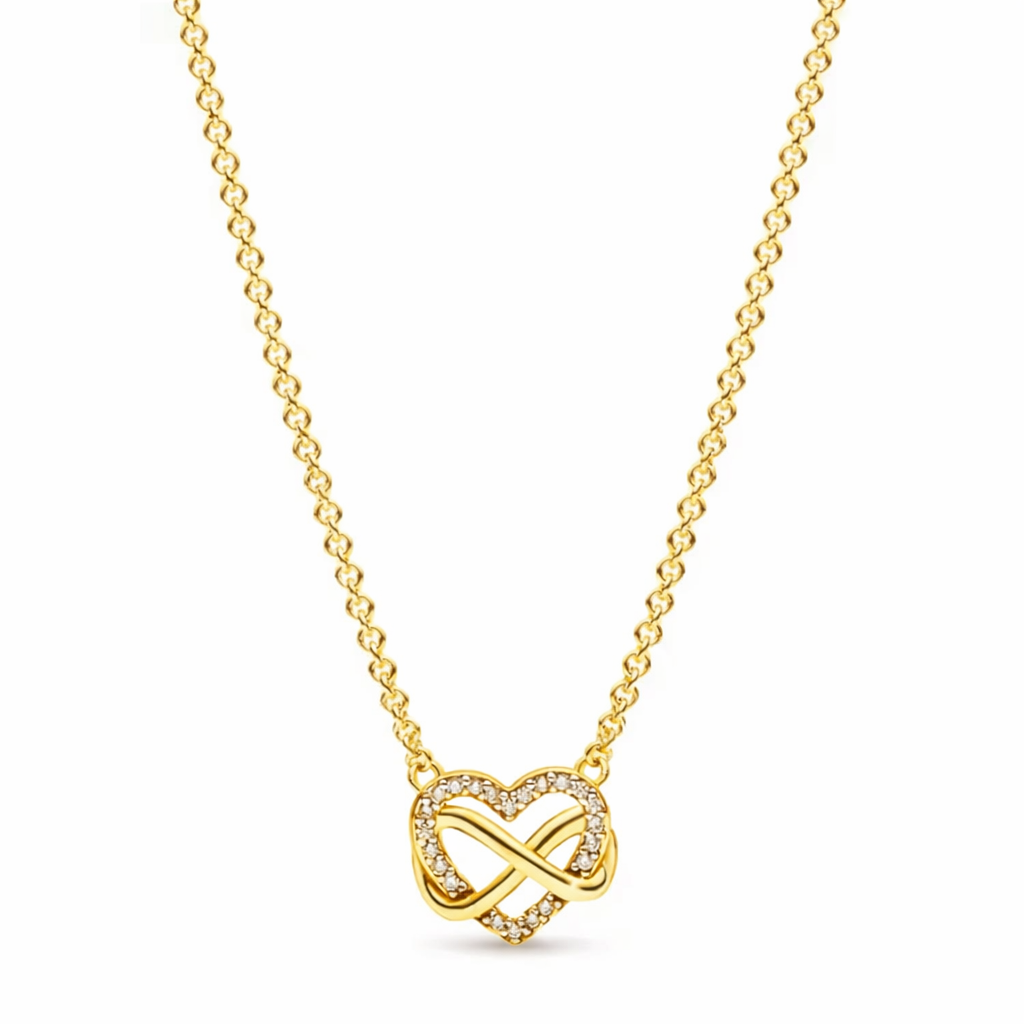 The Gold Double Infinity Heart Necklace