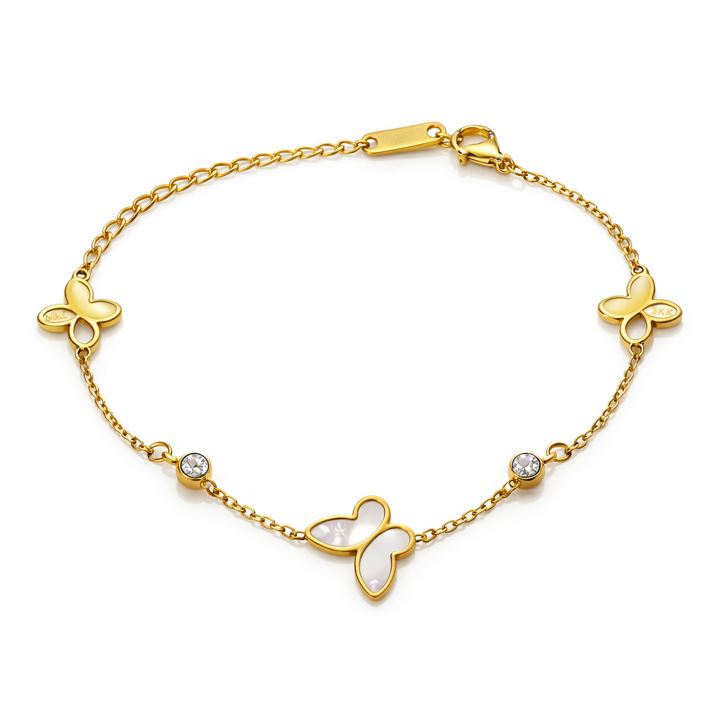 The Gold Dainty Snow White Butterfly Bracelet