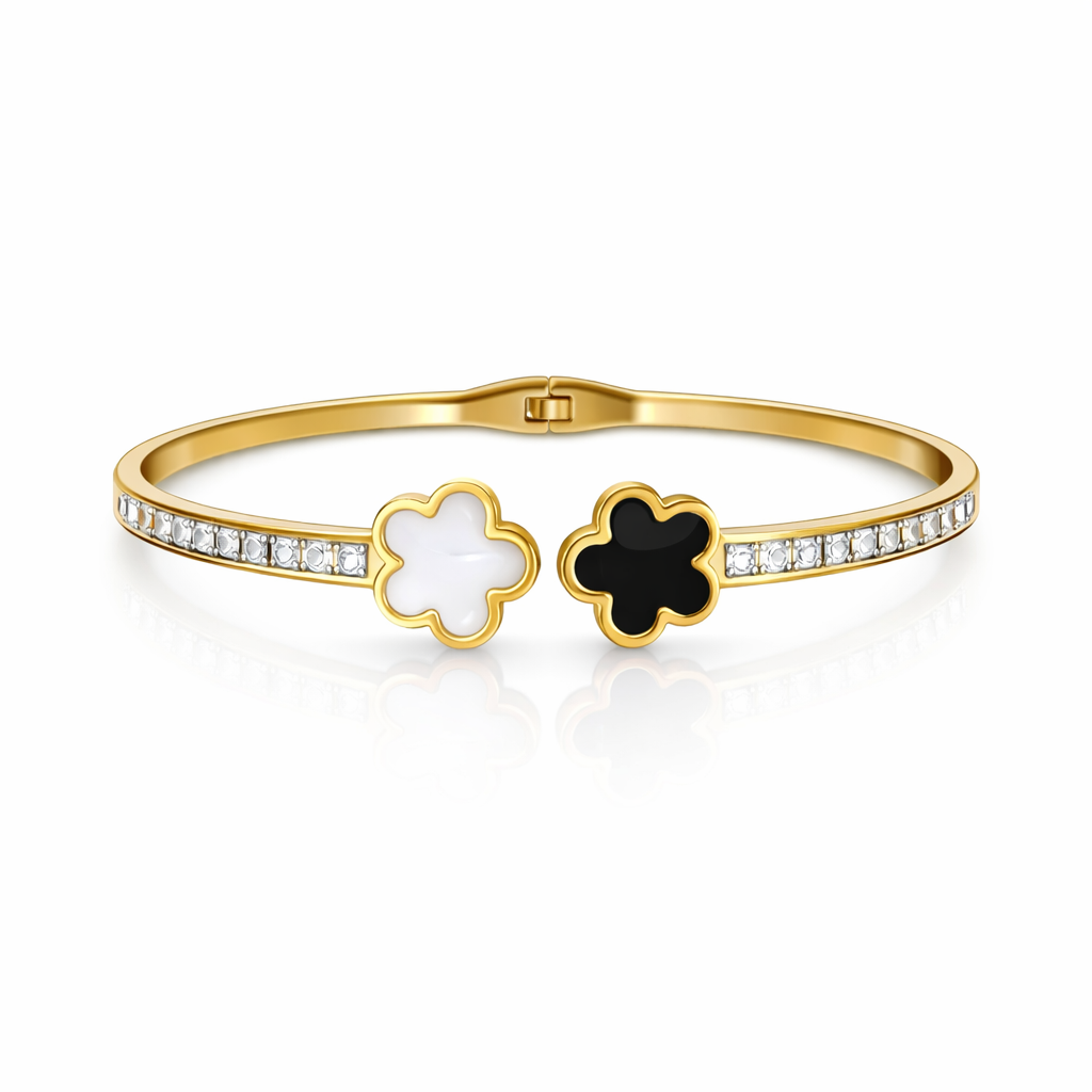 The Gold Black & White Duo Sparkle Bangle