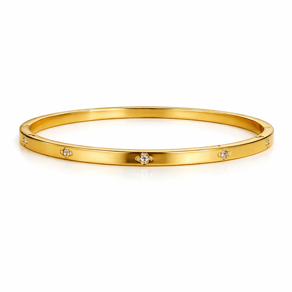 The Gold Dainty Mini Kate Flower Bangle