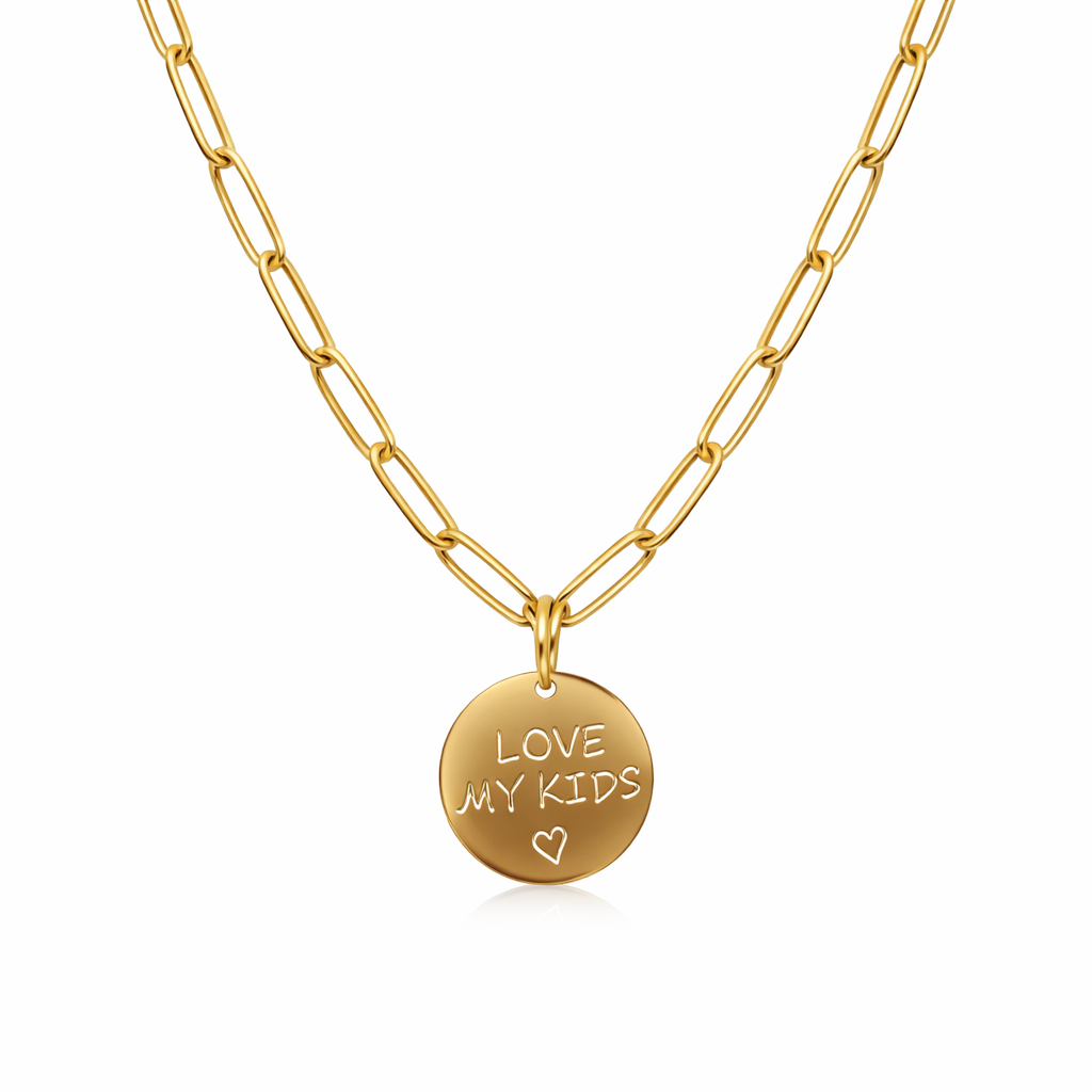 The Gold I Love My Kids Pendant Necklace