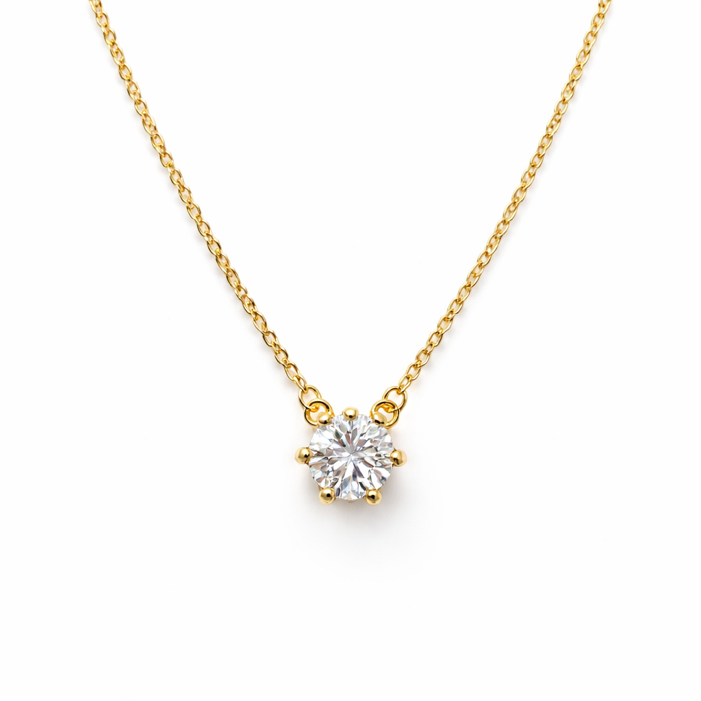 The Gold Dainty Crown Maddison Pendant Necklace