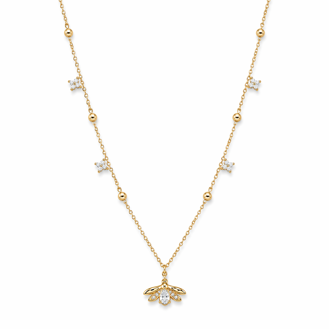 The Gold Luxury Queen Bee Flower Necklace