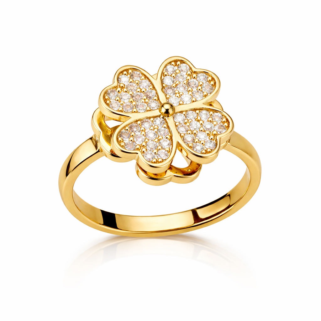 The Gold Adjustable Serenity Flower Spinnable Anxiety Ring