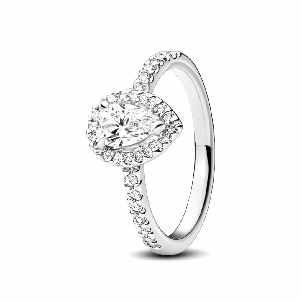 The Silver Celeste Teardrop Pendant Ring