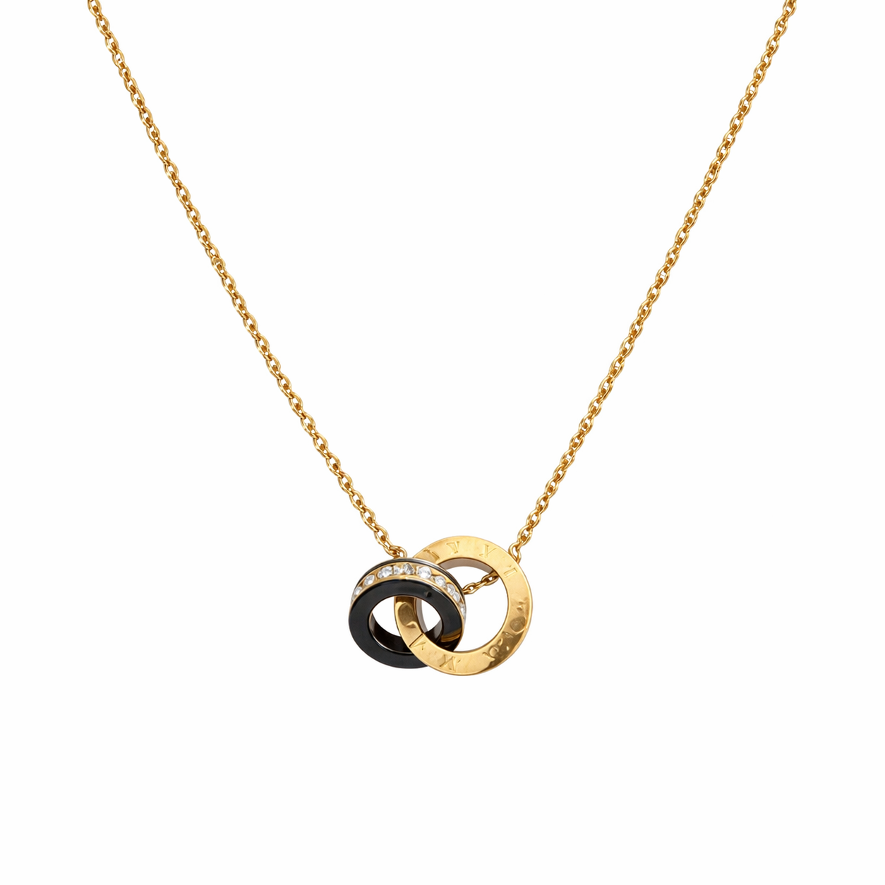 The Gold Sparkling Roman Numeral Link Necklace