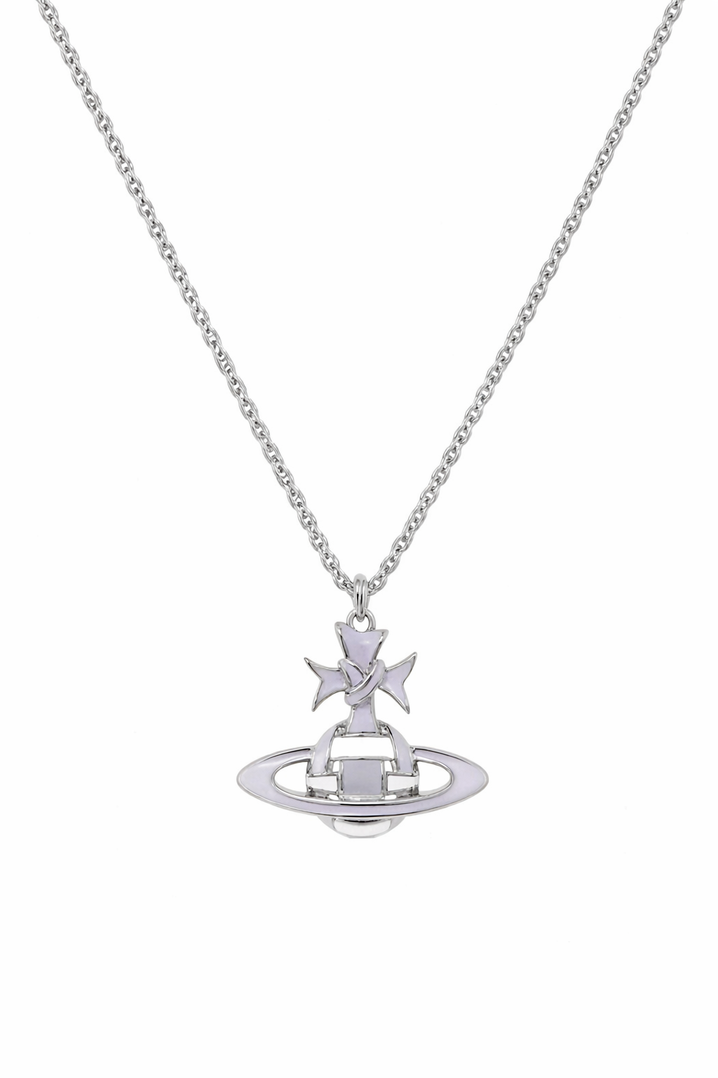 The Bubblegum Blue Saturn Planet Necklace