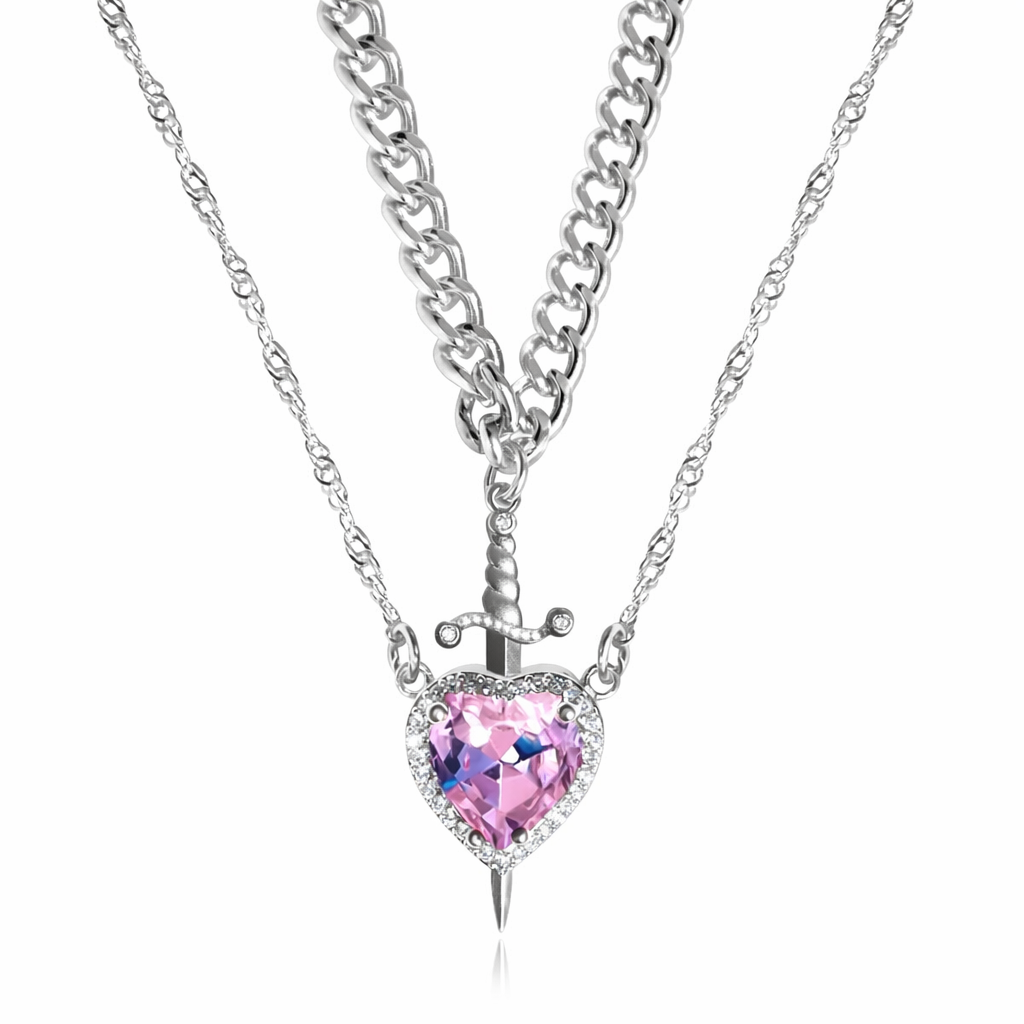 The Silver Dagger To The Heart Necklace