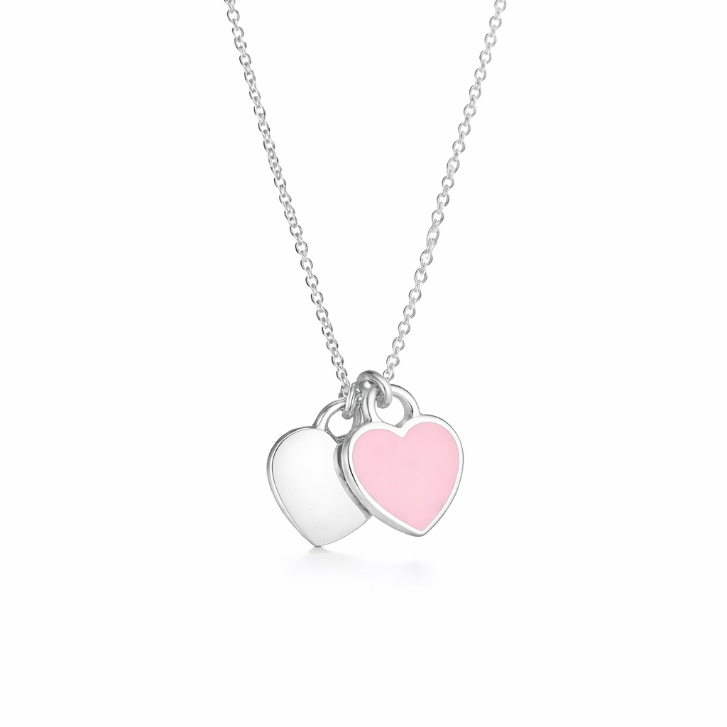 The Pink New York Love Letter Tif Heart Necklace