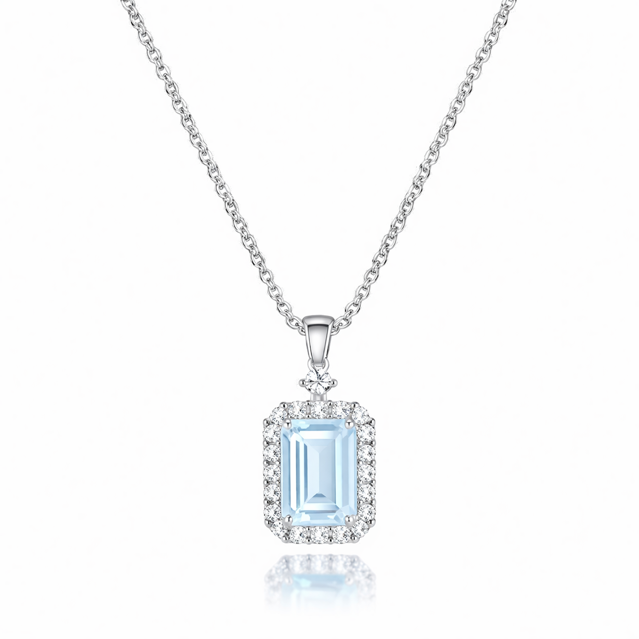 The Silver Baby Blue Lagoon Elisè Gemstone Necklace