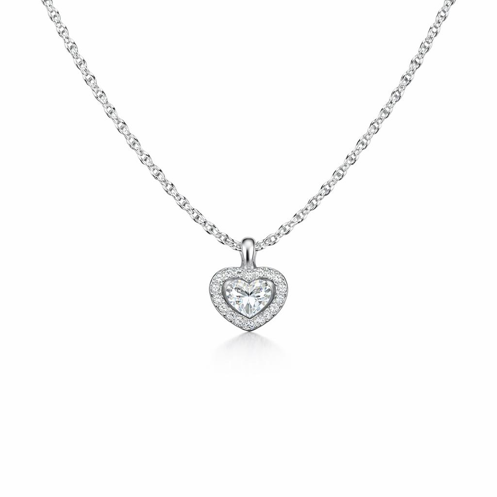 The Silver Mini Celestial Heart Necklace