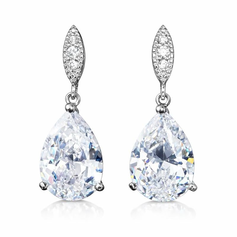 The Silver Esme Teardrop Dangle Stud Earrings