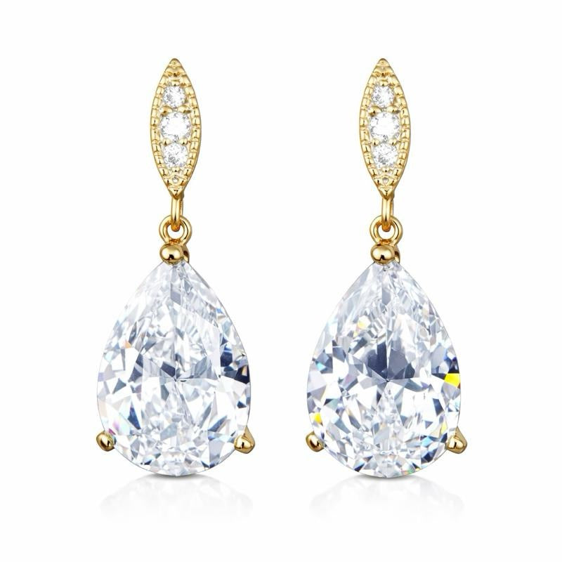 The Gold Esme Teardrop Dangle Stud Earrings