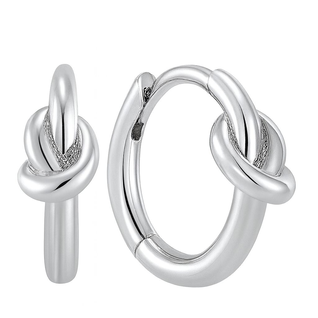 The Silver Mini Elegant Knotted Hoop Earrings