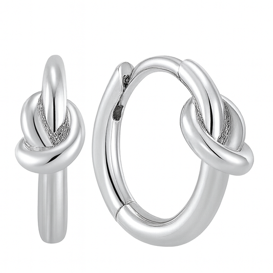 The Silver Elegant Knotted Hoop Earrings