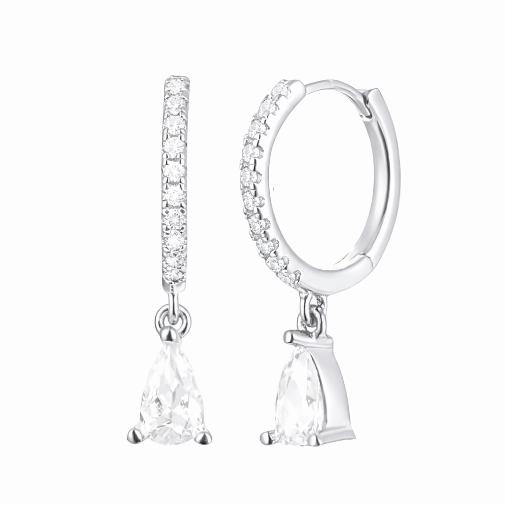 The Silver Sparkling Teardrop Huggies