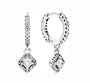 The Silver Sparkling Square Pendant Huggies