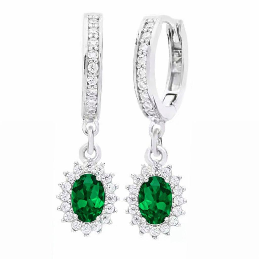 The Silver Enchanted Emerald Green Floral Drape Huggiesm