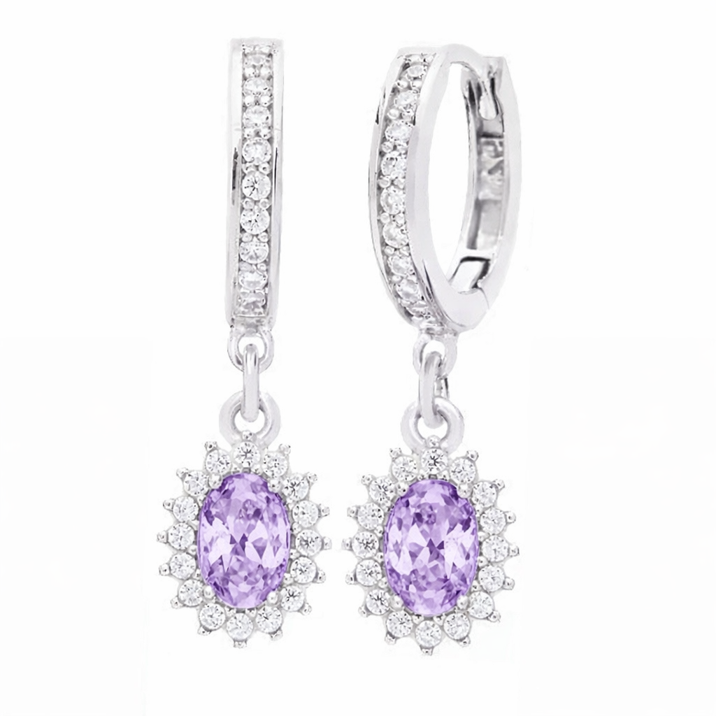 The Silver Enchanted Purple Floral Drape Huggies