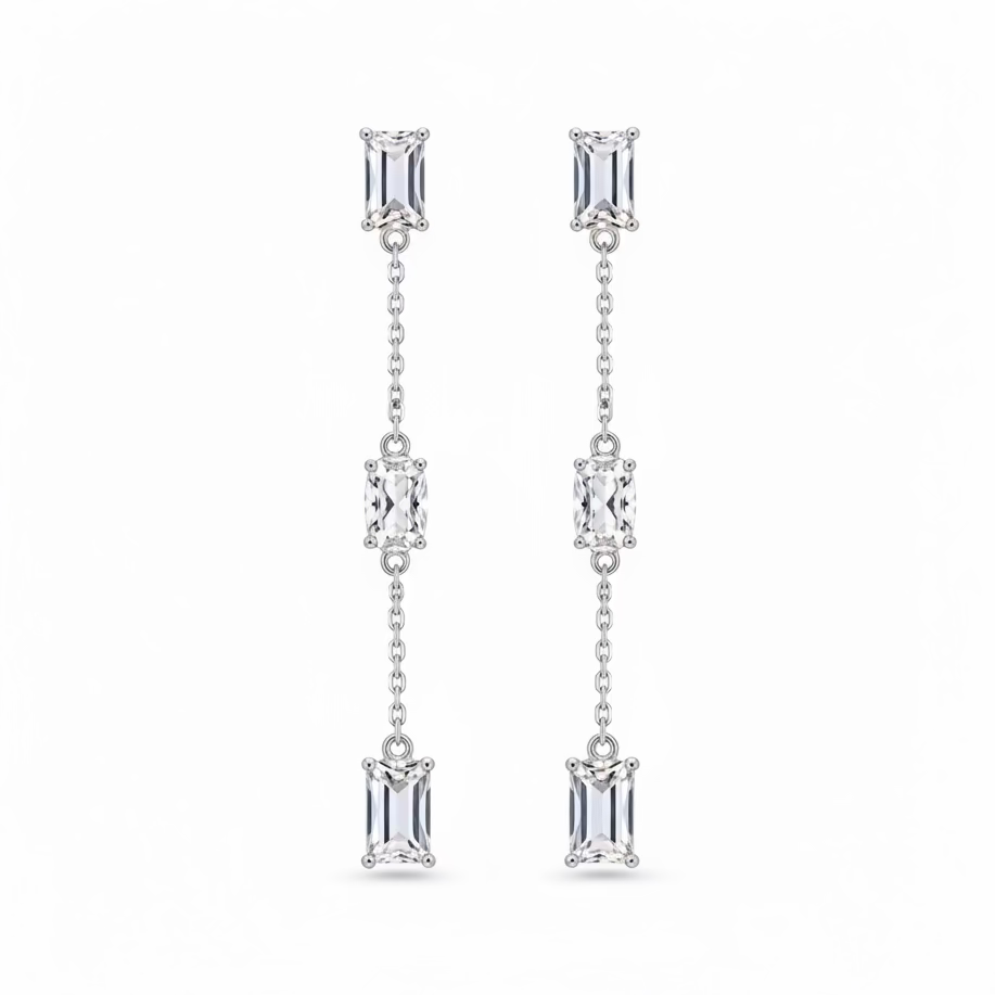 The Silver Elara Drape Diamond Stud Earrings