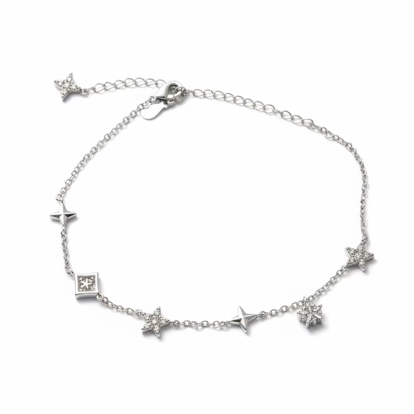 The Silver Starry Nights Anklet