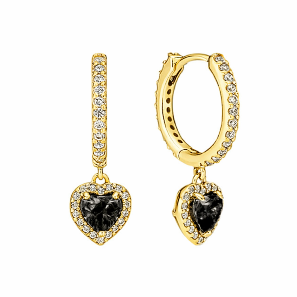 The Gold Deep Black Celestial Heart Huggies