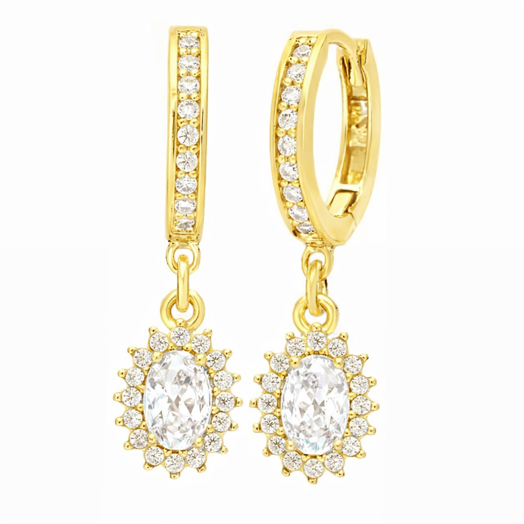 The Gold Enchanted Clear Floral Drape Huggies