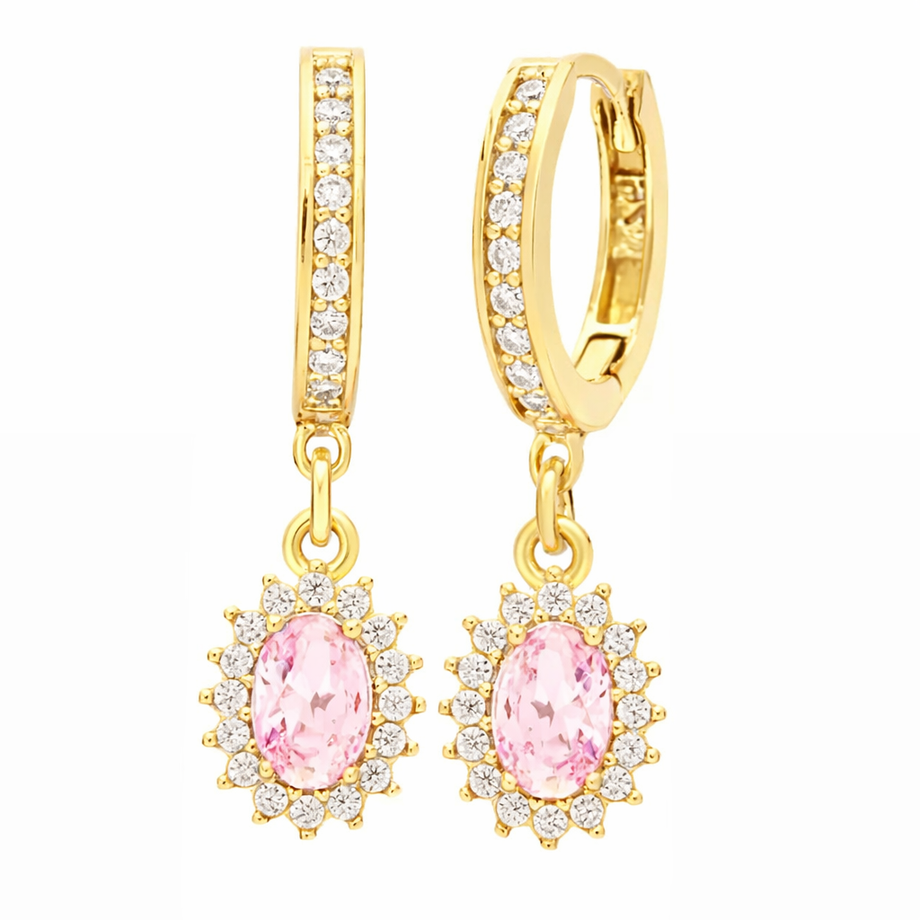 The Gold Enchanted Pink Floral Drape Huggies