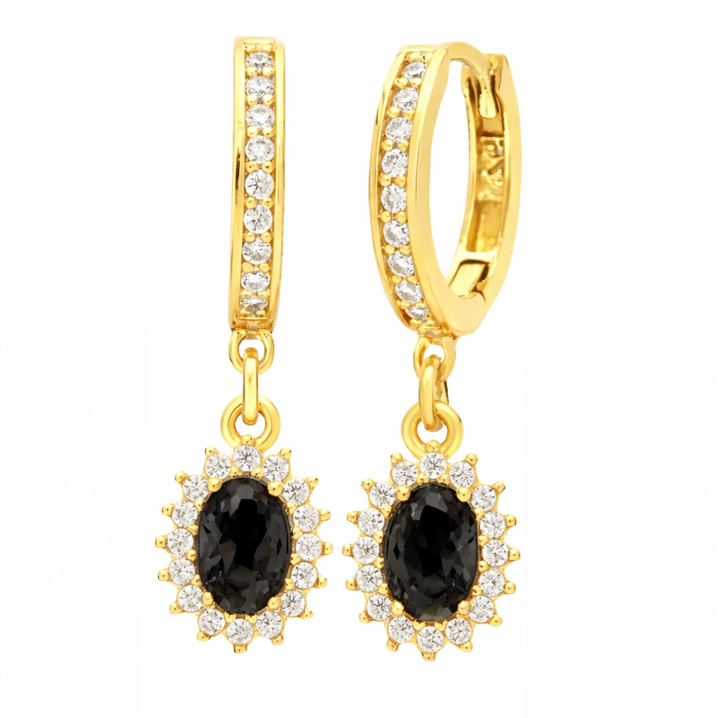The Gold Enchanted Black Floral Drape Huggies