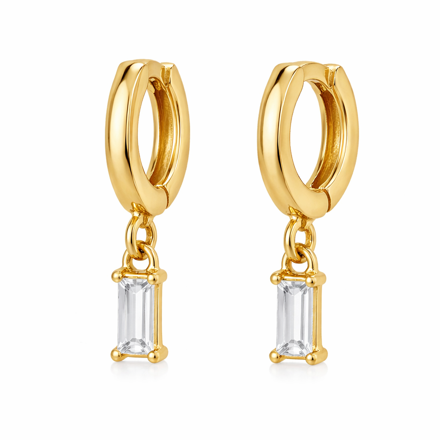 The Gold Elara Gemstone Huggies