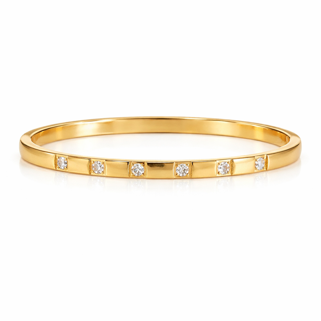 The Gold Dainty Mila Gemstone Bangle