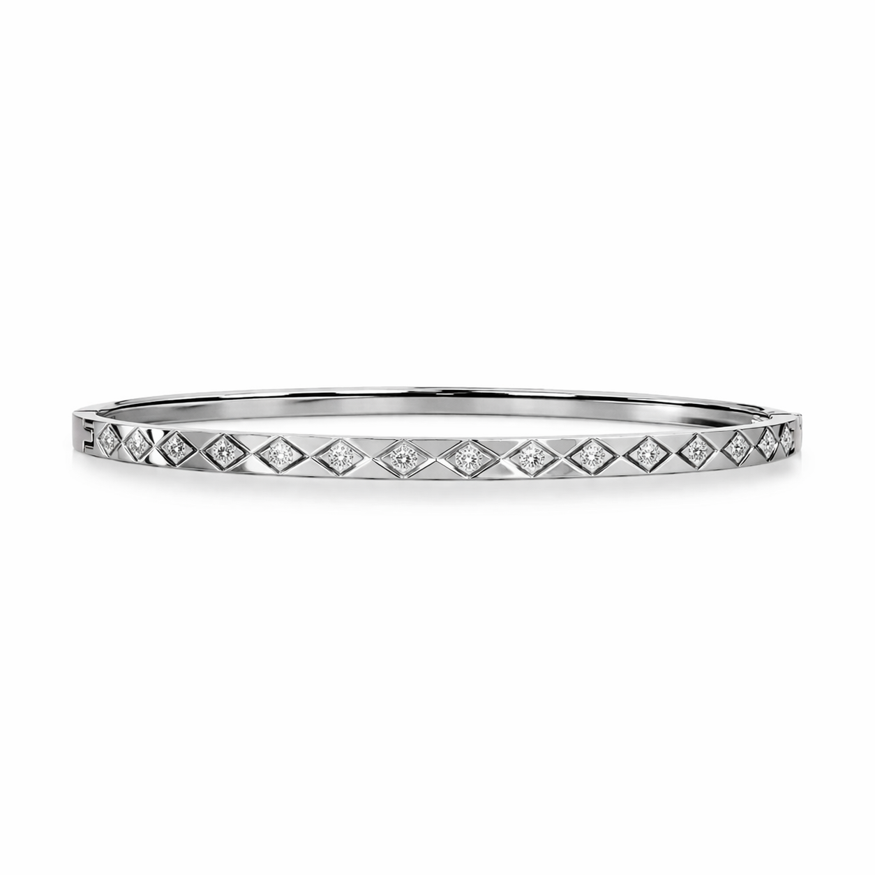 The Silver Dainty Diamond Gemstone Bangle