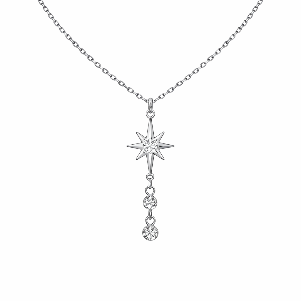 The Silver Shooting Star Gemstone Necklace