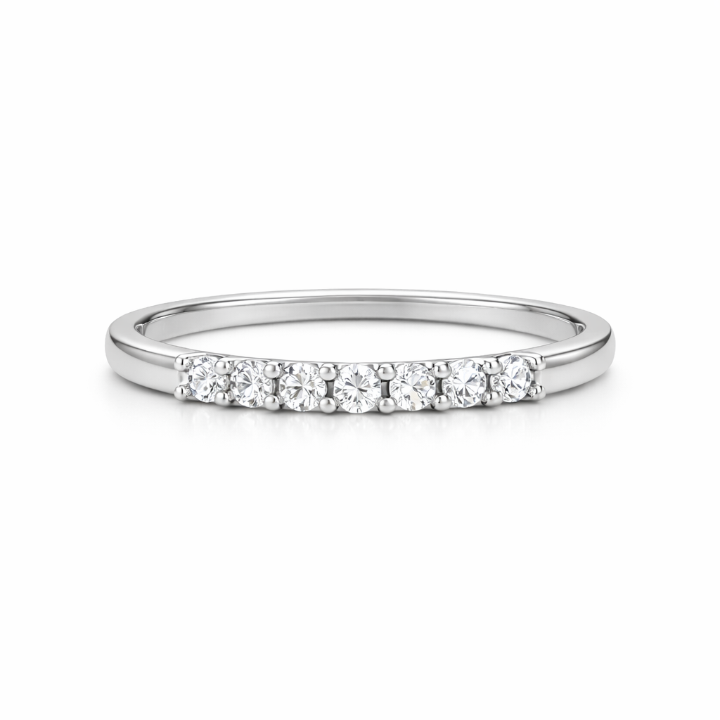 The Silver Cubic Gemstone Band Adjustable Ring