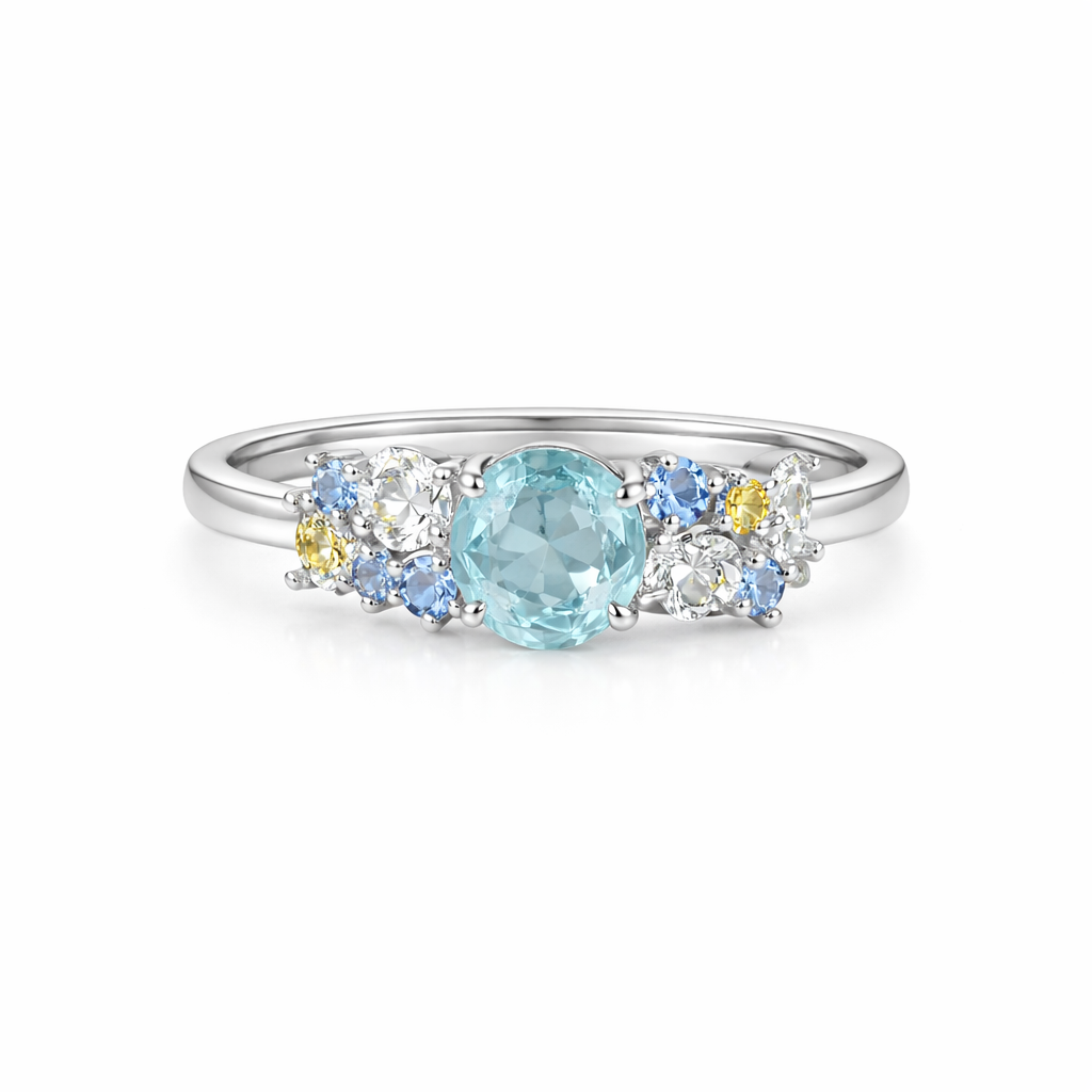 The Silver Bluebell Reverie Cluster Adjustable Ring