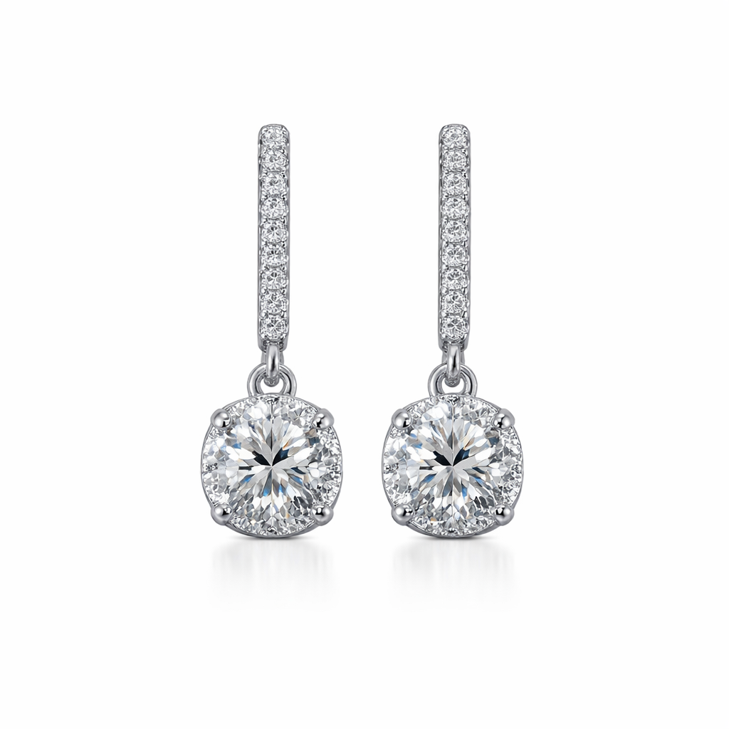 The Silver Sparkling Circular Diamanté Gemstone Clip Huggies