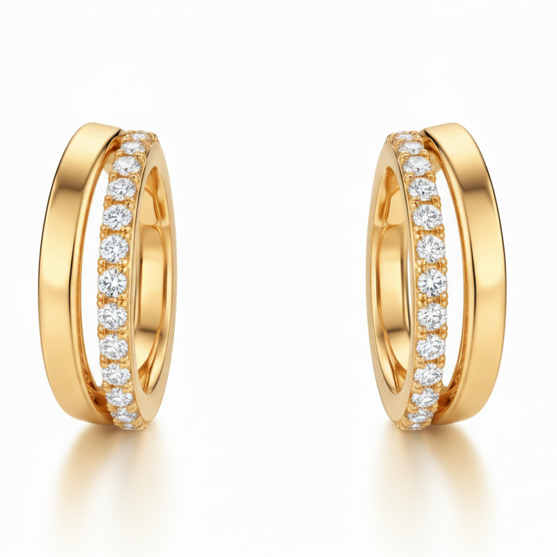 The Gold Dainty Double Hoops