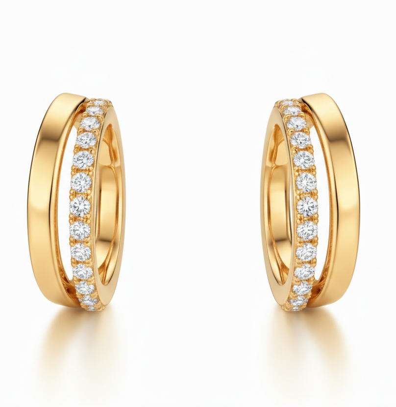 The Gold Dainty Double Hoops