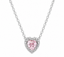 The Silver Dainty Pink Celestial Heart Necklace