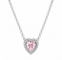The Silver Dainty Pink Celestial Heart Necklace