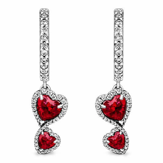 The Ruby Red Double Heart Drop Huggies