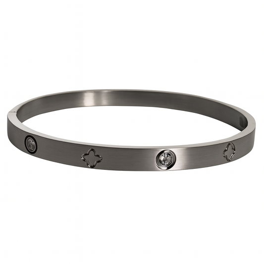 The Premium Luxury Silver Flower Bangle